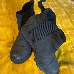 Sorel Women's Size 8.5 Joan of Arctic Wedge Zip Ankle Boot Bootie Black